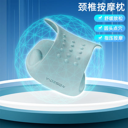 C-Type Cervical Spine Massage Pillow, Shoulder and Neck Acupressure Stretching to Improve Neck Curvature and Straighten It, Special Support Pillow - image 2