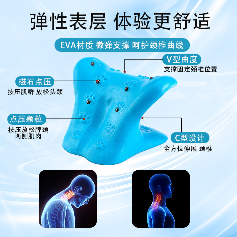 Newly Upgraded C-Shaped Cervical Massage Pillow for Stretching and Correcting Shoulder and Neck Posture, Relieving Hunchback Curvature, Gravity Acupressure Cerv - image 2