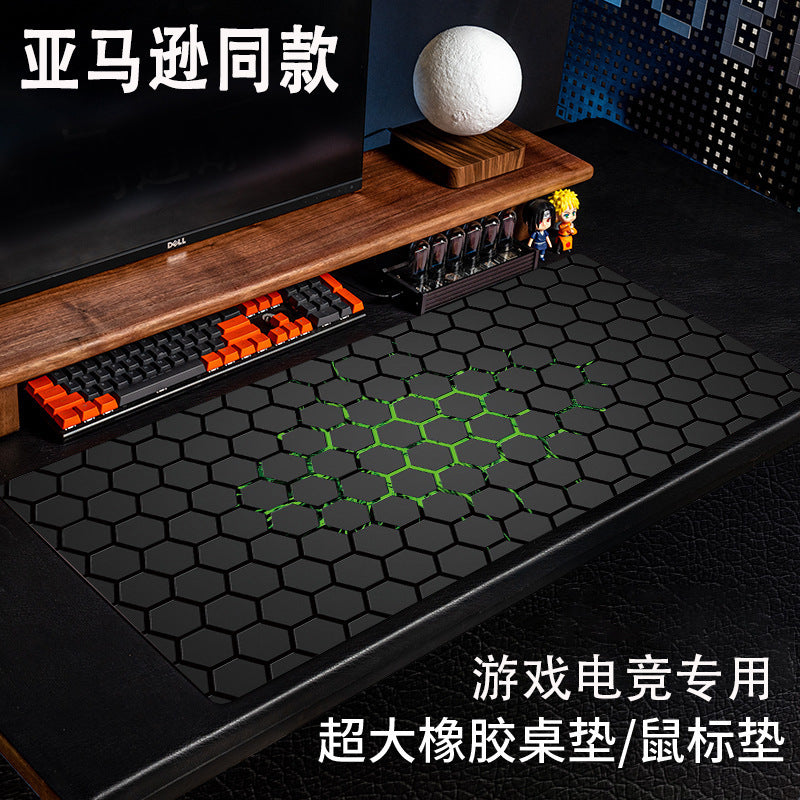 Cross-Border Honeycomb Mouse Pad Mechanical Diagram Stain-Resistant Gaming Computer Keyboard Black Mouse Pad Extra Long Heat Transfer Desk Pad - image 3