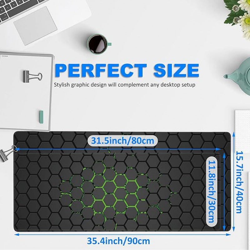 Cross-Border Honeycomb Mouse Pad Mechanical Diagram Stain-Resistant Gaming Computer Keyboard Black Mouse Pad Extra Long Heat Transfer Desk Pad - image 4