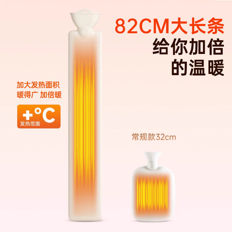 Long Strip Hot Water Bag with Water-Filled Explosion-Proof Plush Cover, Hand Warmer for Home Use, Large Capacity Water-Filled Hot Water Bag, Quilt Warmer - image 4