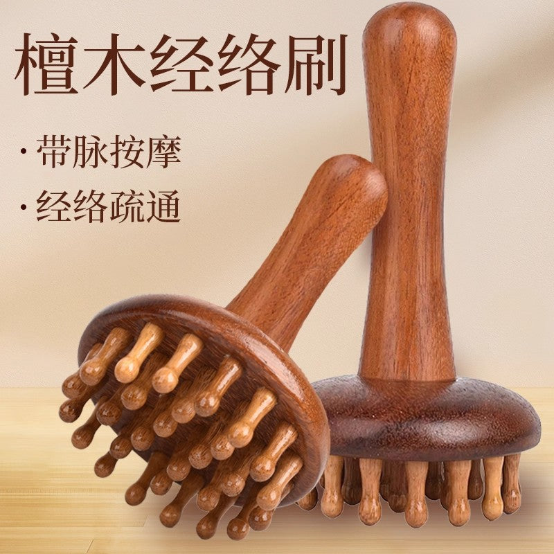 Sandalwood Meridian Brush, Belly, Head Comb, Leg and Back Scraping, Whole Body Universal Belt Pulse Dredging Massage and Abdominal Rubbing Tool - image 1