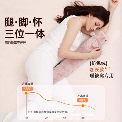 Cross-Border Pvc Long Hot Water Bottle Plush Extra-Large Hand Warmer Water Bag Explosion-Proof for Stomach Warming Student Bed Warmer Body Warmer - image 2