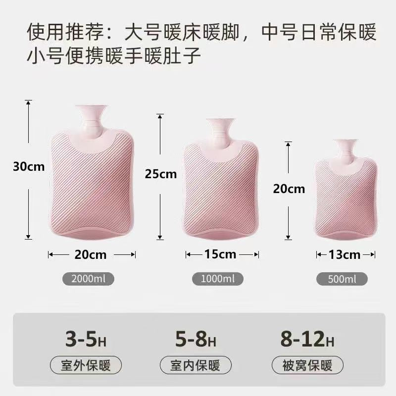 Hot Water Bottle Filled with Water, Thickened Hand Warmer, Hot Compress for Belly, Cute Plush Water-Filled Cloth Cover, Explosion-Proof Student Wholesale - image 2