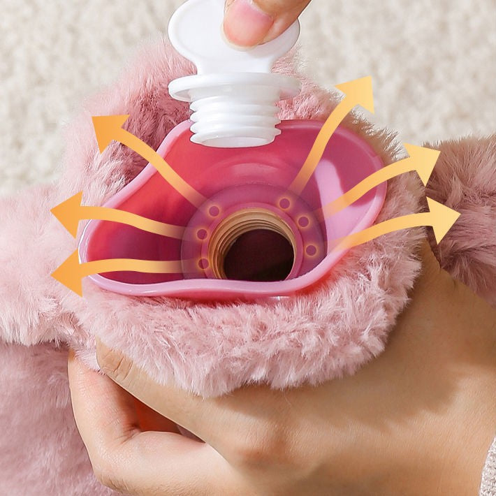 Hot Water Bottle Filled with Water, Thickened Hand Warmer, Hot Compress for Belly, Cute Plush Water-Filled Cloth Cover, Explosion-Proof Student Wholesale - image 4