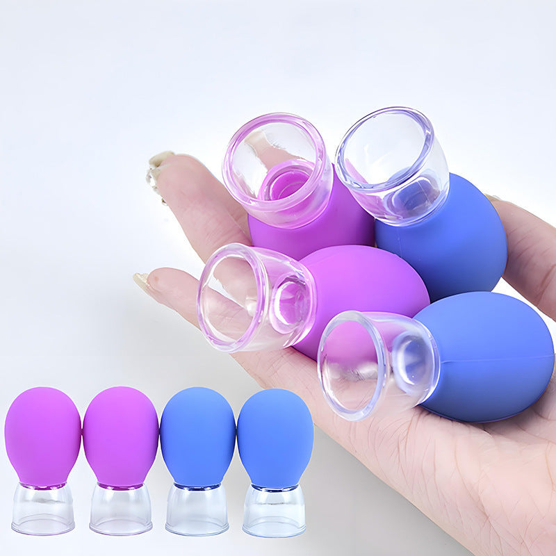Facial Cupping Meridian Cup Cupping Silicone Household Set Glass Eye Lifting Moisture Absorption Massage Manual Scraping - image 3