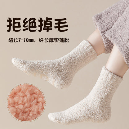 Floor Socks for Adults in Winter, Thickeneded and Warm Coral Velvet Home Floor Heating Socks for Pregnant Women, Postpartum Confinement Plush Sleep Socks - image 4