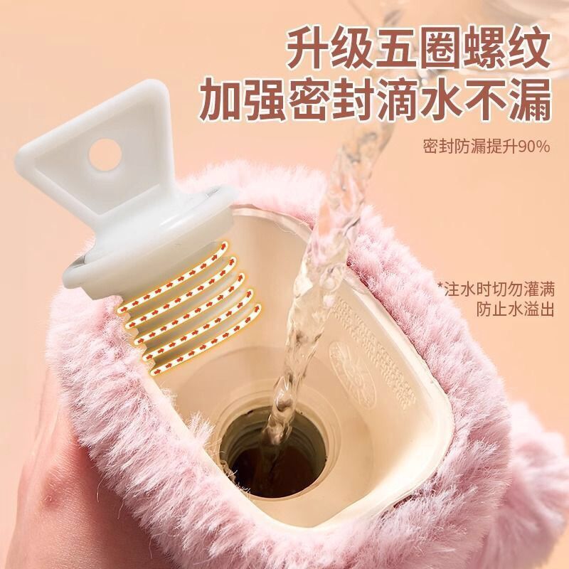 Long Multifunctional Hot Water Bottle, Water-Filled Hand Warmer, Belly Application, Explosion-Proof, Cute Plush Girl's Quilt Warmer - image 4