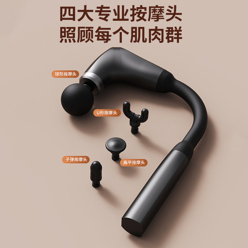 Curved Hook Fascia Gun Massager Muscle Relaxation Fitness Neck Membrane Vibration Massage Stick Electric Shoulder and Neck U-Shaped Massage Gun - image 3