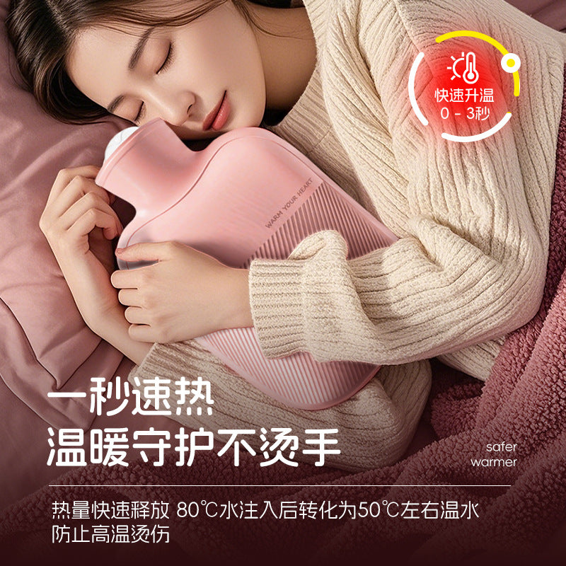 Hot Water Bottle Filled with Water for Hot Compress to Warm the Belly, Hot Water Bottle Filled with Water, Explosion-Proof Hand Warmer Filled with Water, Hot Wa - image 2