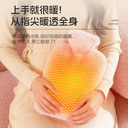 Hot Water Bottle Filled with Water for Hot Compress to Warm the Belly, Hot Water Bottle Filled with Water, Explosion-Proof Hand Warmer Filled with Water, Hot Wa - image 4