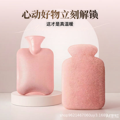 Thickened Explosion-Proof Hot Water Bottle for Girls, Hand Warmer, Hot Compress, Belly Warmer, Foot Warmer, Imitation Rabbit Velvet Water-Filled Hand Warmer - image 3