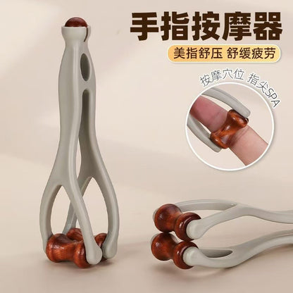 Solid Wood Finger Meridian Massage Comb, Multifunctional Hand Joint Massage Stick, Roller Acupoint Dredging Meridian Comb, Universal - image 2