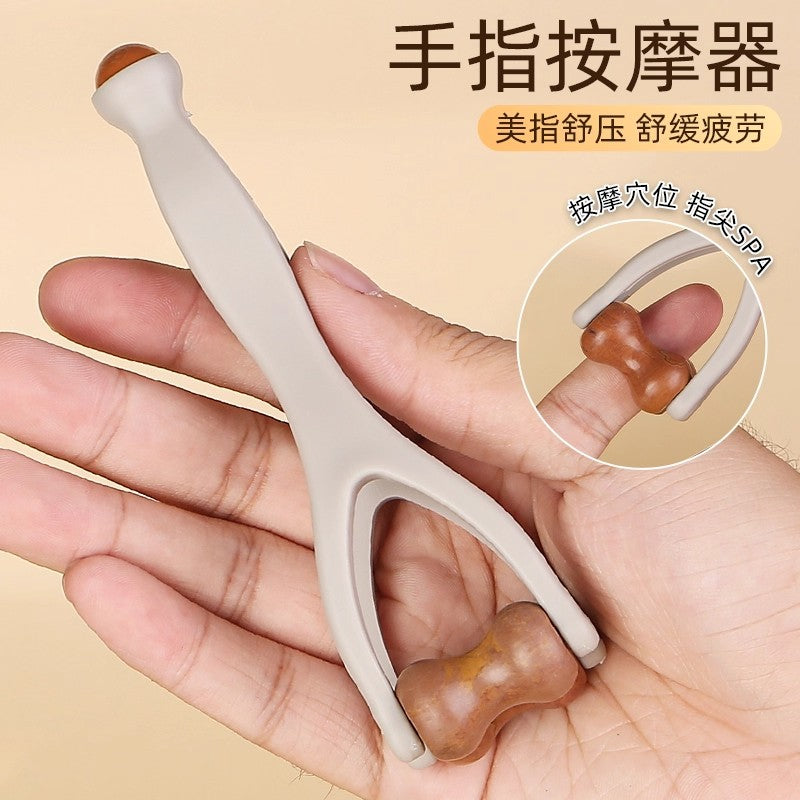 New Solid Wood Multifunctional Finger Massager Massage Stick Roller to Dredge Meridians Portable Kneading Finger Massage Clip - image 2