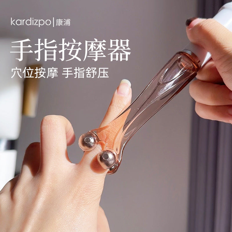 Finger Roller Massager 4 Magnetic Beads Clip Finger Joint Massager Tiger Mouth Hand Numbness Whitening Thin Hand 5 Bead Massage Stick - image 1
