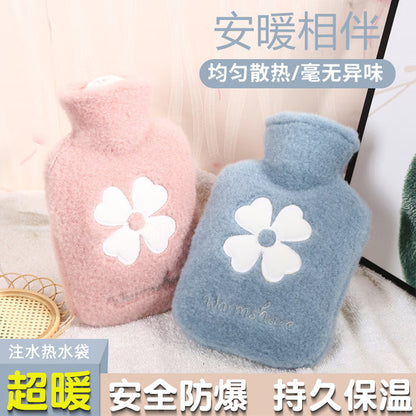 Removable and Washable Cloth Cover Hot Water Bottle Wholesale Cute Thickeneded Pvc Explosion-Proof Hand Warmer Plush Water-Filled Hot Water Bottle Liner - image 1