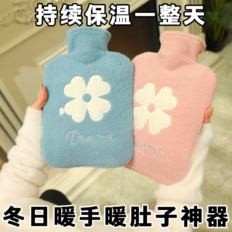 Removable and Washable Cloth Cover Hot Water Bottle Wholesale Cute Thickeneded Pvc Explosion-Proof Hand Warmer Plush Water-Filled Hot Water Bottle Liner - image 2