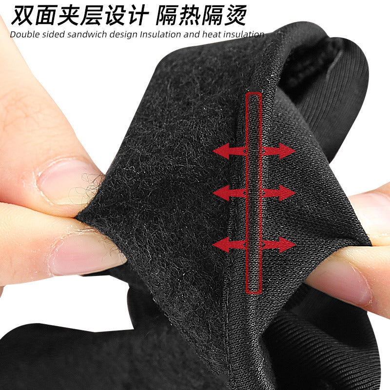 Three-Finger Hairdressing Heat Insulation Gloves Double-Sided Thick Salon Straightening Curling Iron Self-Use Gloves - image 4