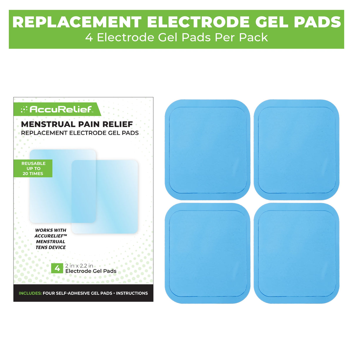 AccuRelief Menstrual Pain Relief TENS Unit Replacement Pads