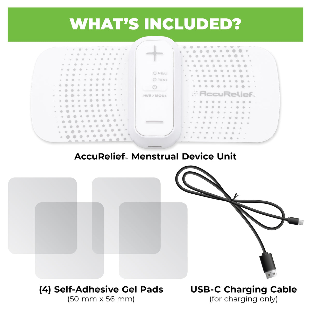 AccuRelief Period Pain TENS Unit with Heat