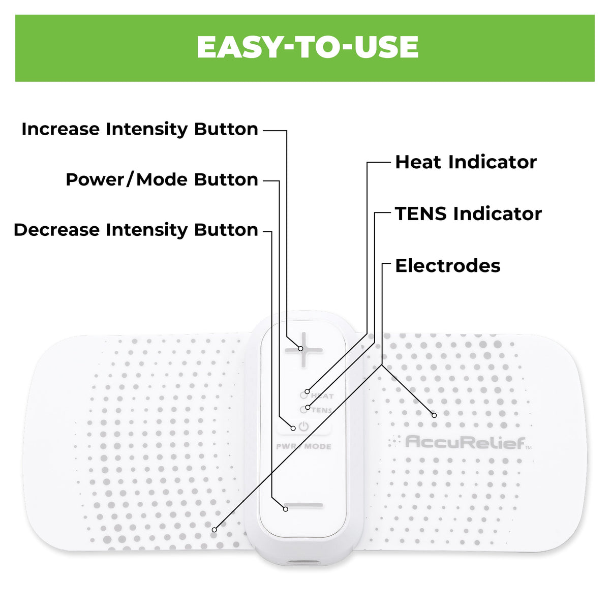 AccuRelief Period Pain TENS Unit with Heat