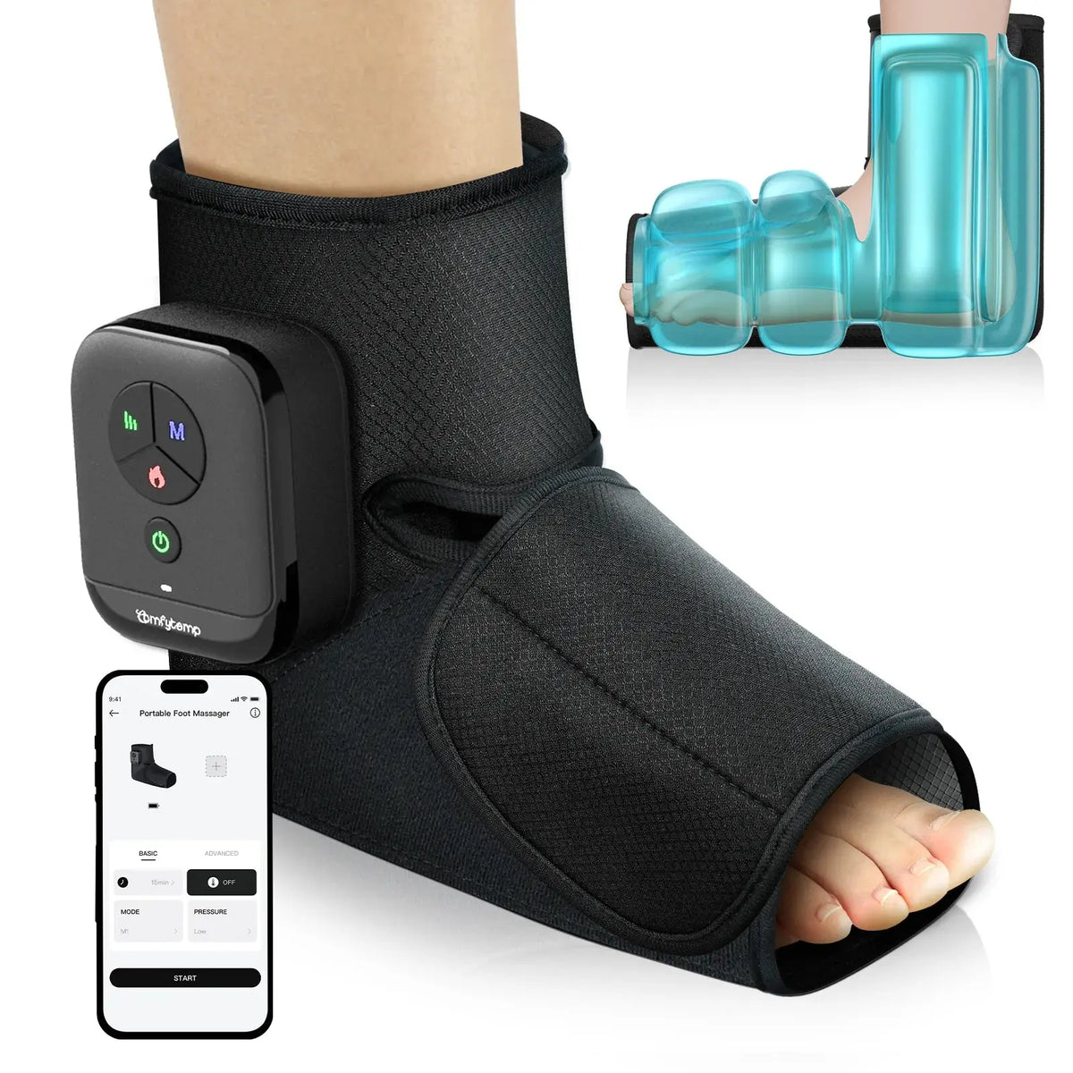 Portable Air Compression Foot Massager with Heat