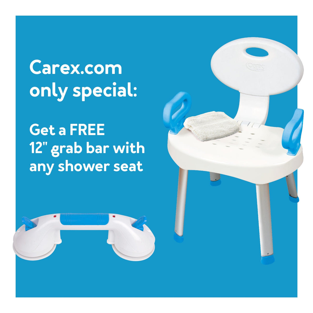Carex E-Z Bath & Shower Seat with Handles