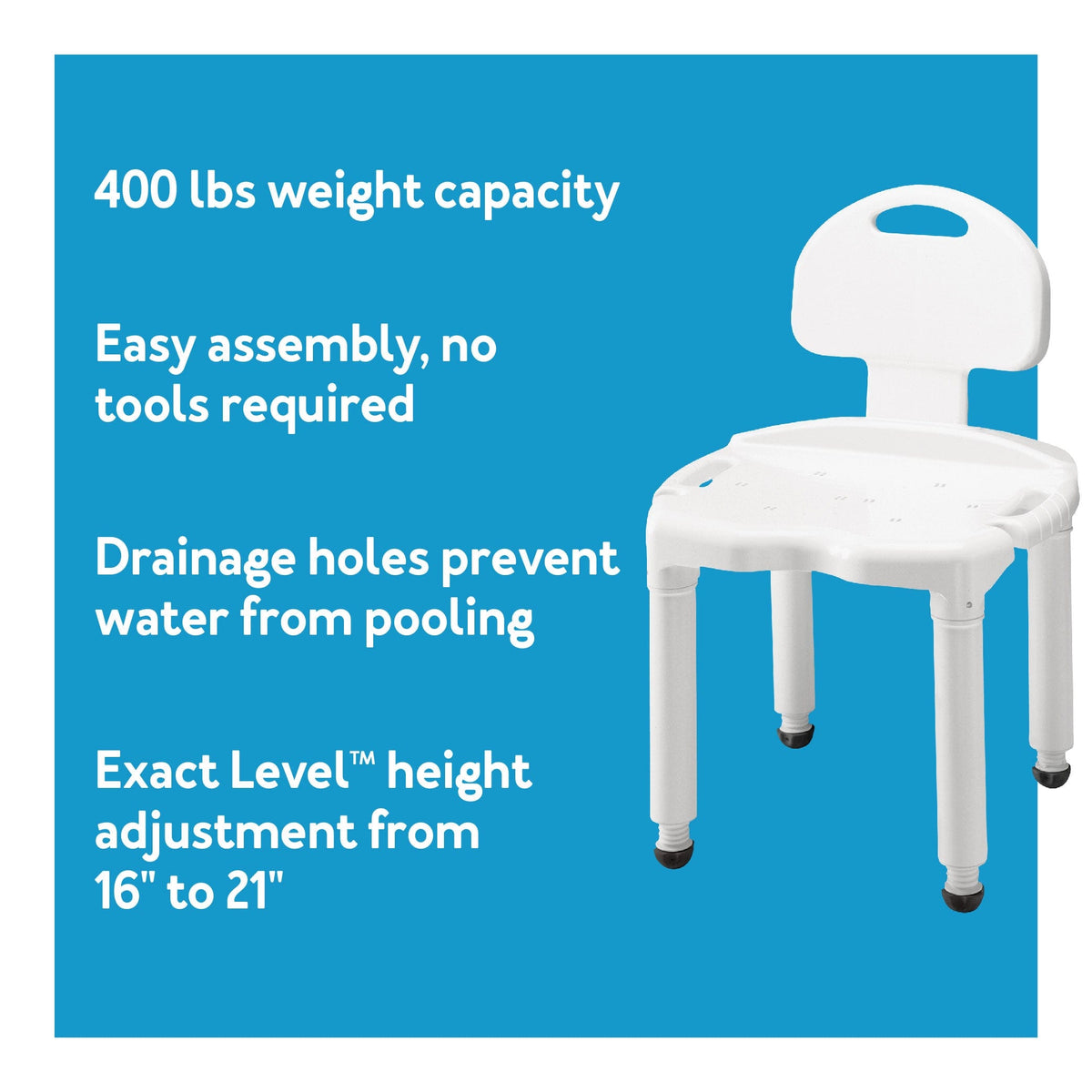 Carex Universal Bath Seat with Back
