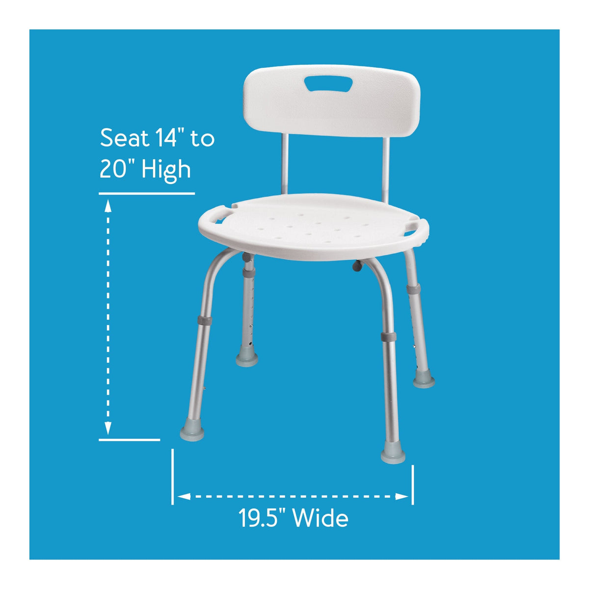 Carex Adjustable Bath & Shower Seat with Back