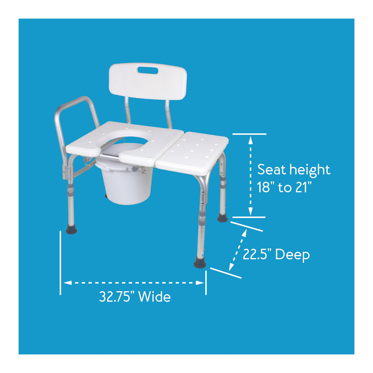 Carex Bathtub Transfer Bench With Opening & Bucket