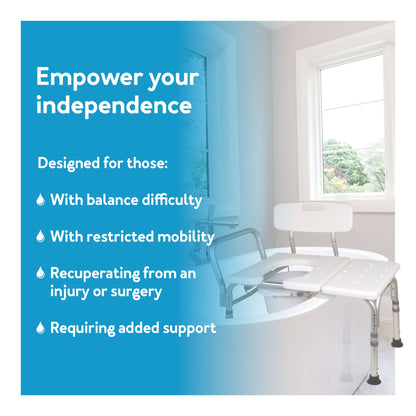 Carex Bathtub Transfer Bench With Opening & Bucket