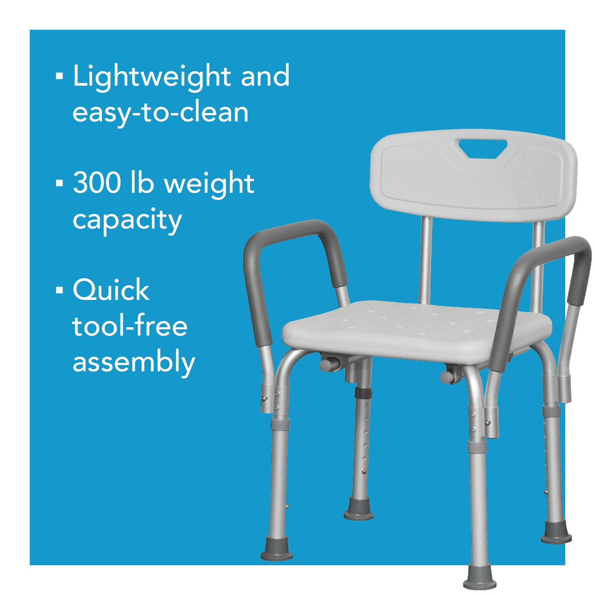 Carex Shower Chair with Padded Arms