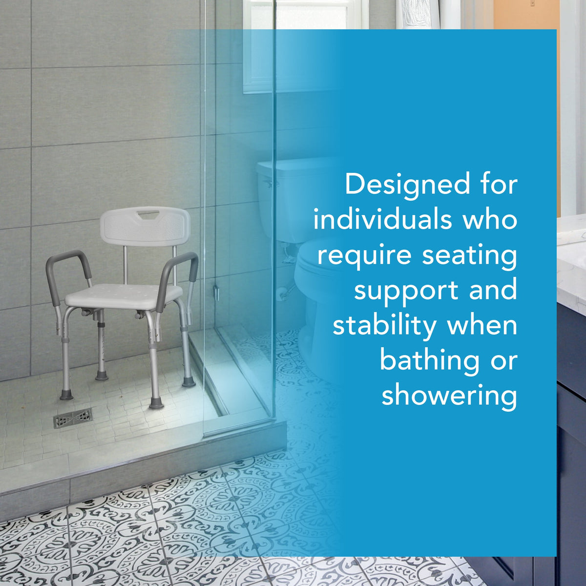 Carex Shower Chair with Padded Arms