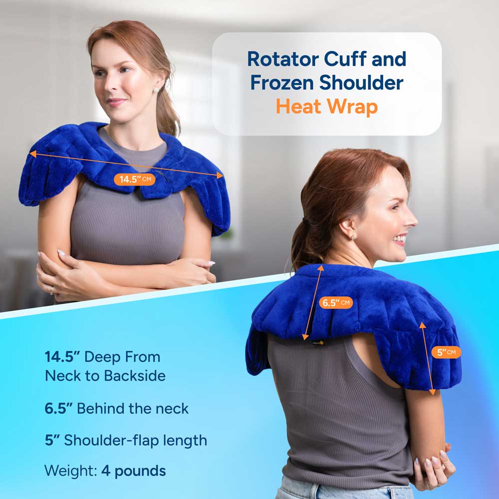Shoulder Joint Heat Wrap for Rotator Cuff and Frozen Shoulder, Royal Blue