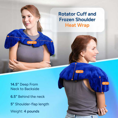Shoulder Joint Heat Wrap for Rotator Cuff and Frozen Shoulder, Royal Blue