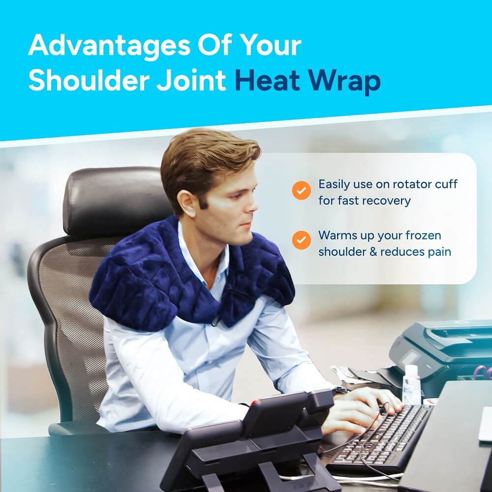 Frozen Shoulder Heat Wrap for Shoulder Joints & Back, Navy Blue
