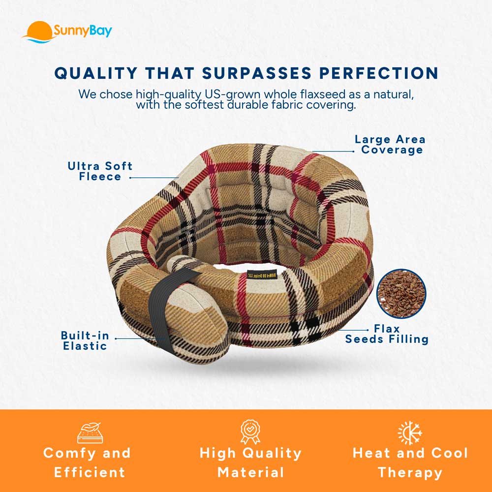 Hands-free Microwave Neck Heating Pad, London Plaid