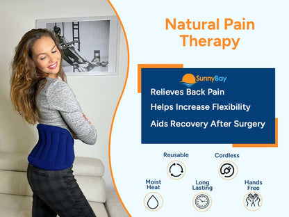 Microwavable Lower Back & Shoulder Joint Heating Wrap With Straps