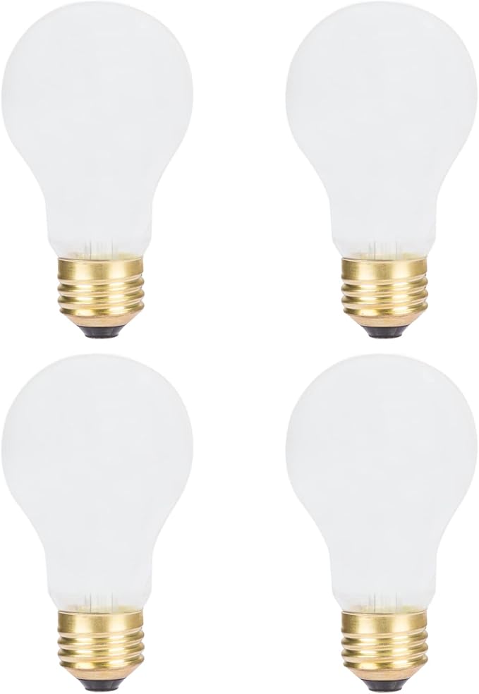 A19 Incandescent Light Bulbs – Standard E26 Household Ceiling & Table Lamp Bulbs, Soft Warm White