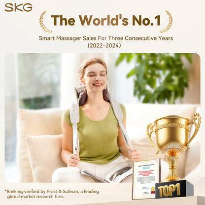 SKG H5 Mini Cordless Shiatsu Neck and Shoulder Massager with Heat