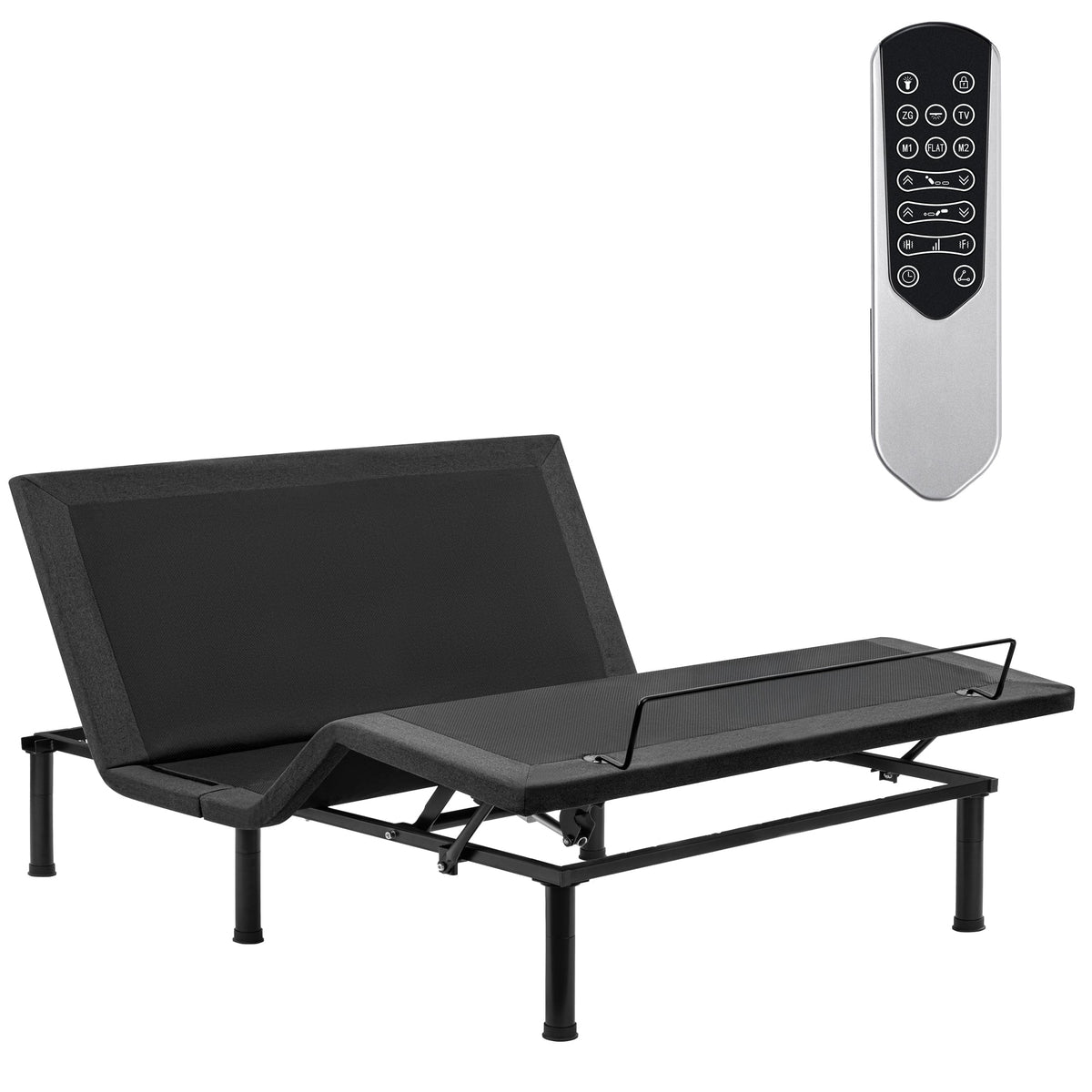 Adjustable Bed Frame with Massage & Remote – USB, LED Light, Twin to King Sizes