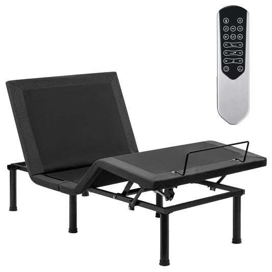 Adjustable Bed Frame with Massage & Remote – USB, LED Light, Twin to King Sizes