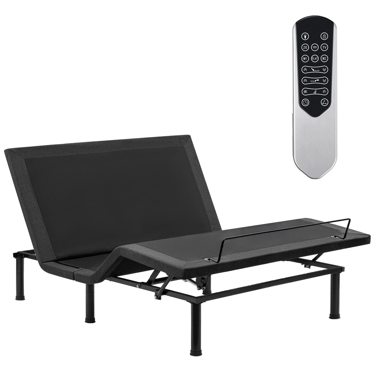 Adjustable Bed Frame with Massage & Remote – USB, LED Light, Twin to King Sizes