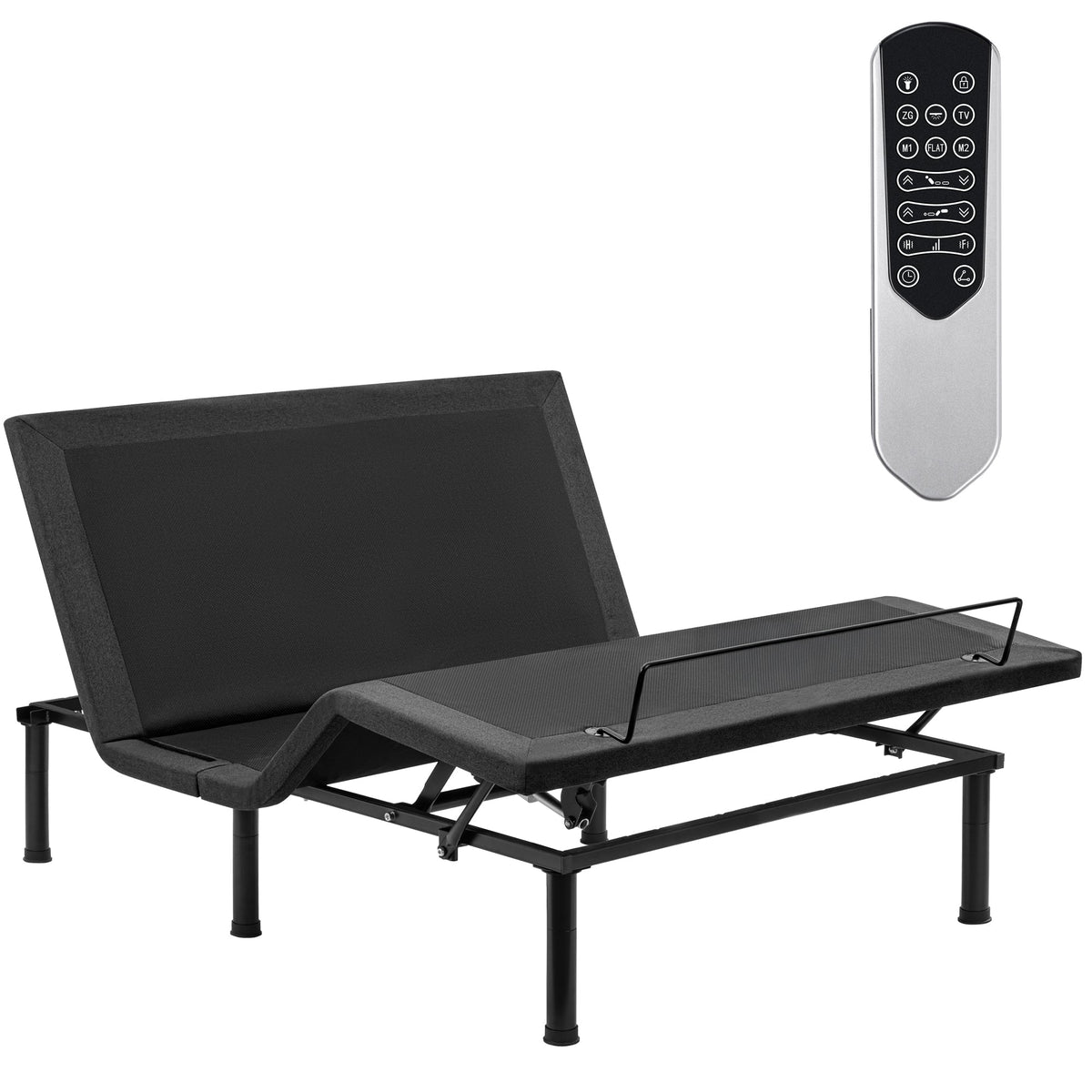 Adjustable Bed Frame with Massage & Remote – USB, LED Light, Twin to King Sizes