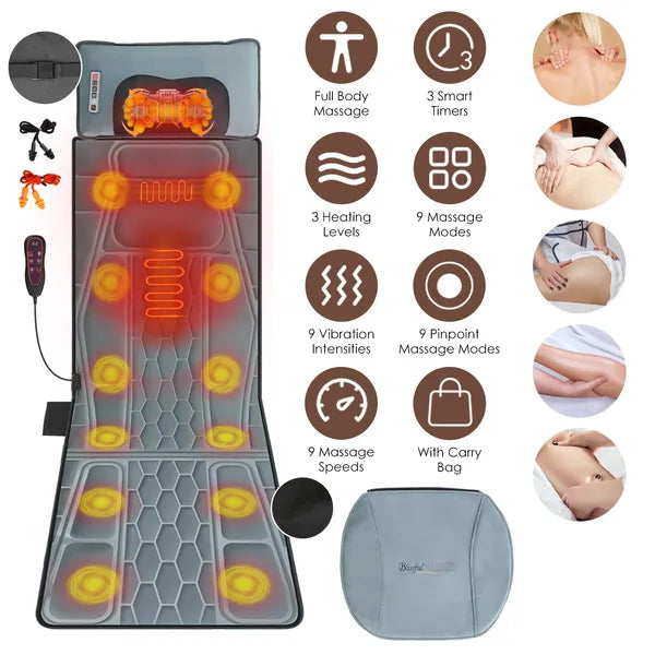 Flannel / PU Material Options - 1 Pc Full Body Massage Mat Multifunctional…