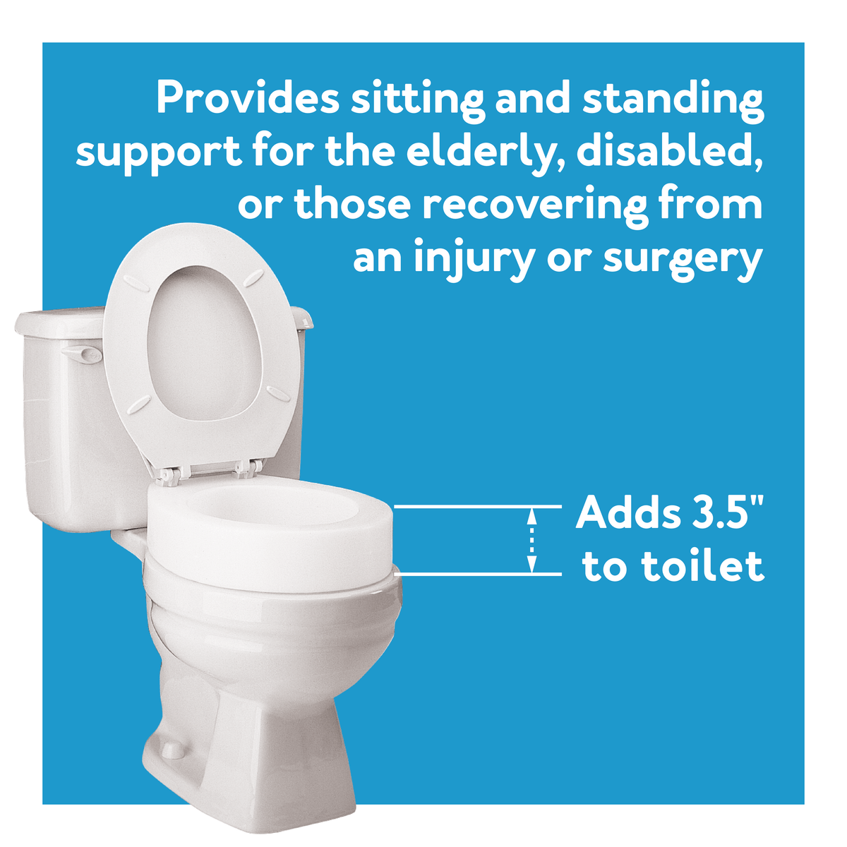 Carex Toilet Seat Elevator - For Elongated Toilet Seats