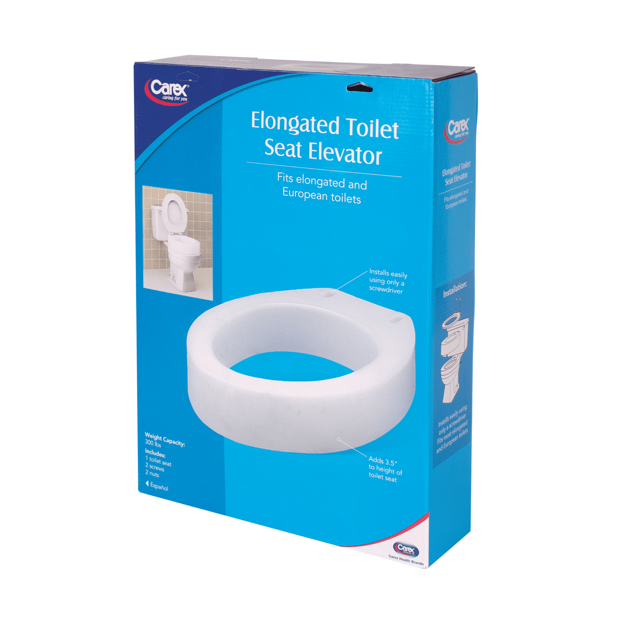Carex Toilet Seat Elevator - For Elongated Toilet Seats
