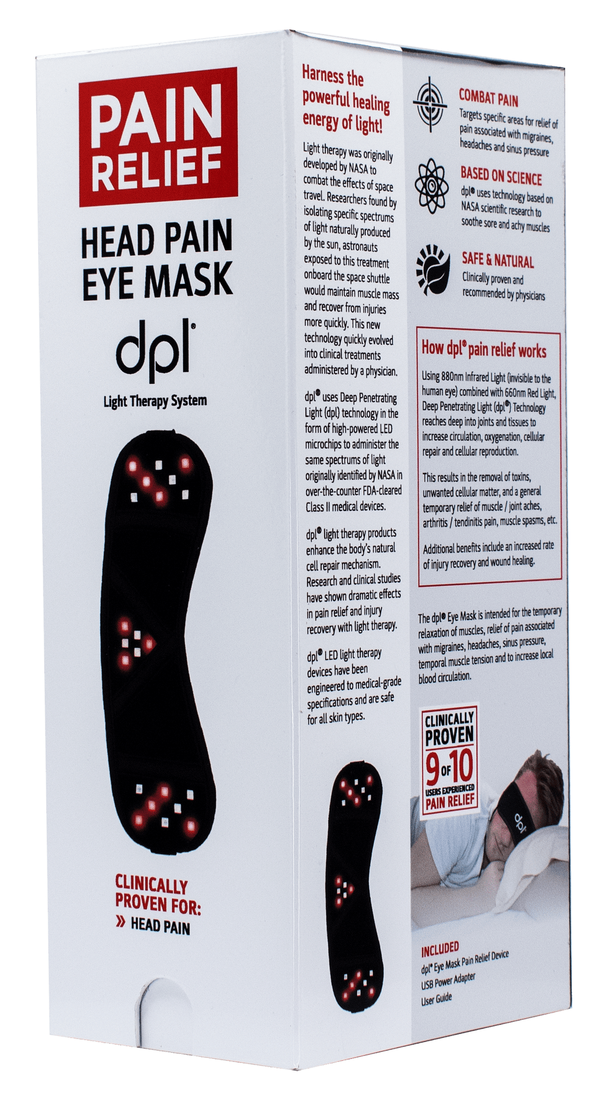 DPL Red Light Therapy Eye Mask for Pain Relief