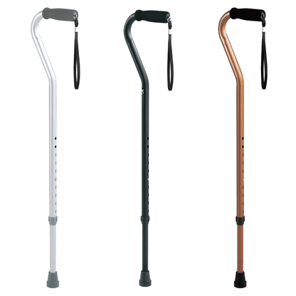 Carex Offset Aluminum Cane with Cushioned Grip and Wrist Strap