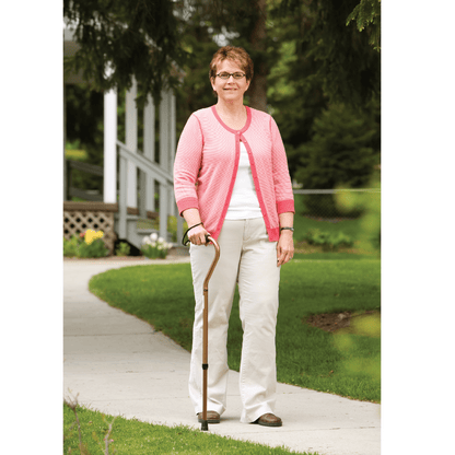 Carex Offset Aluminum Cane with Cushioned Grip and Wrist Strap